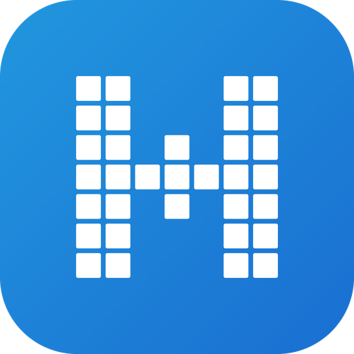Hover app icon, primary: white mark on a blue gradient