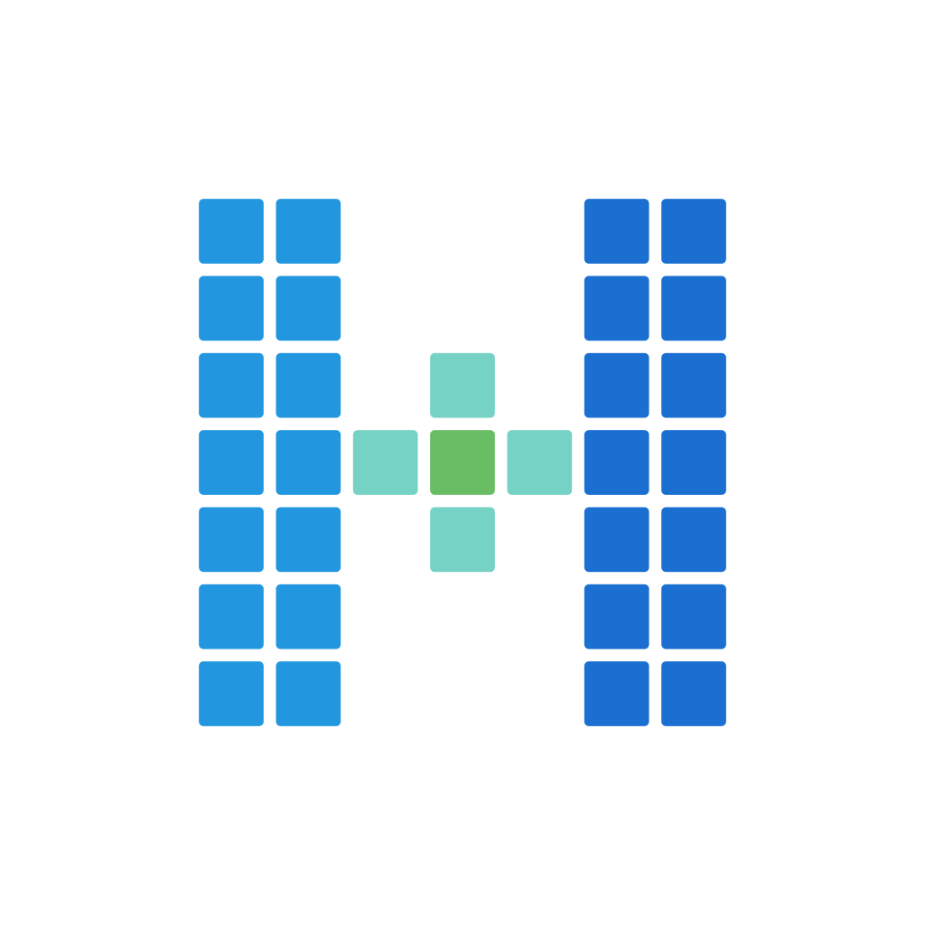 The Hover mark: two pillars joined by a cross with a green core